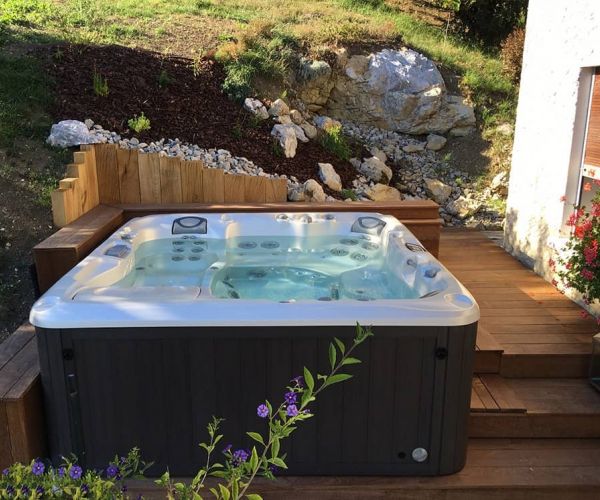 Sundance Hot Tub Installation Wood Deck Jackson Hole